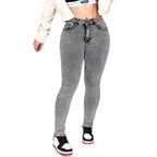 Ladies High-Waisted Super Stretch Skinny Jeans with Vintage Wash and Sculpting Waistband Fashion Glam