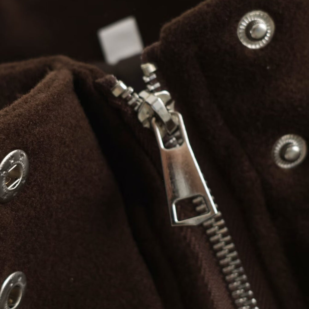Ladies Boxy Wool Blend Blouson Jacket with Stand-Up Collar, Large Flap Pockets and Elastic Hem Fashion Glam