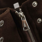 Ladies Boxy Wool Blend Blouson Jacket with Stand-Up Collar, Large Flap Pockets and Elastic Hem Fashion Glam