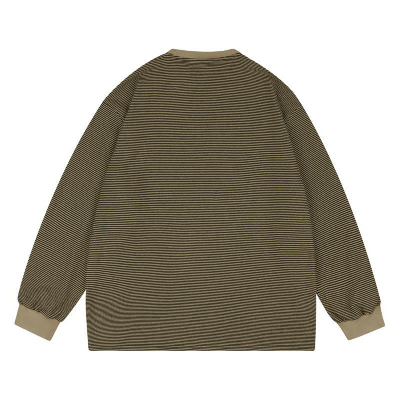 Unisex Wide Striped Long Sleeve in Oversized Cut with Ribbed Cuffs Fashion Glam