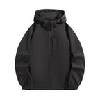 Men's Lightweight Softshell Hoodie Jacket with Water-Resistant Membrane and Chest Pocket Fashion Glam