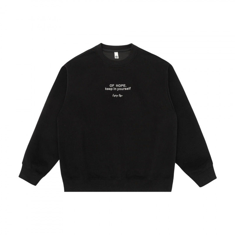 Unisex Oversized Sweatshirt with minimalist chest embroidery and ribbed hem Fashion Glam