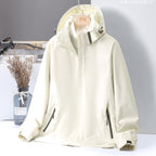 Men's lightweight water-repellent hooded shell jacket with windproof membrane and concealed zipper Fashion Glam