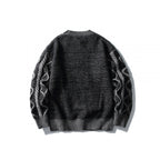 Unisex Oversized Knit Sweater with Cable Pattern Jacquard, Round Neck and Ribbed Cuffs Fashion Glam