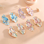 Ladies ear clips with elaborate, colorful shell design Fashion Glam