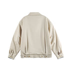 Men's Lightweight Boxy Transitional Jacket with Shirt Collar and Concealed Zipper Fashion Glam