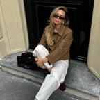 Ladies short jacket in field style with boxy cut and large patch pockets Fashion Glam