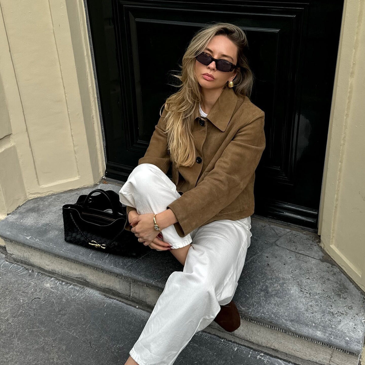 Ladies short jacket in field style with boxy cut and large patch pockets Fashion Glam