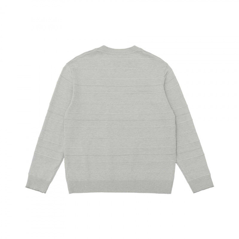 Unisex fine knit pullover with fine structured stripes, round neck and slightly oversized cut Fashion Glam
