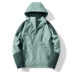 Men's Colorblock Softshell Trekker Jacket with Hood, Concealed Zippers and Side Pockets Fashion Glam