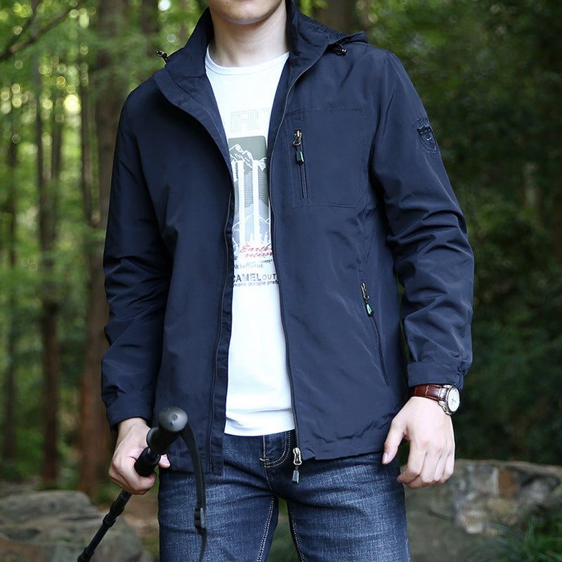 Men's Windproof Softshell Thermal Jacket with Fleece Lining and Hood Fashion Glam