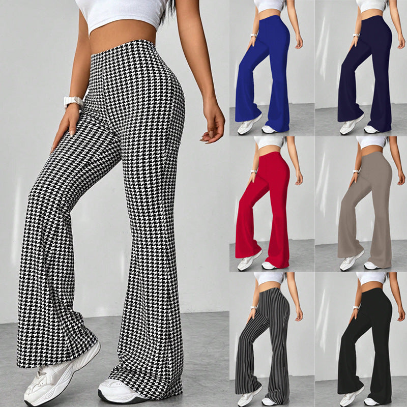 Ladies' Stretch Flared Pants with High Waist and Wide Leg Fashion Glam