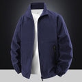 Men's Lightweight Cotton Blend Transitional Jacket with Stand-Up Collar and Concealed Zipper Fashion Glam