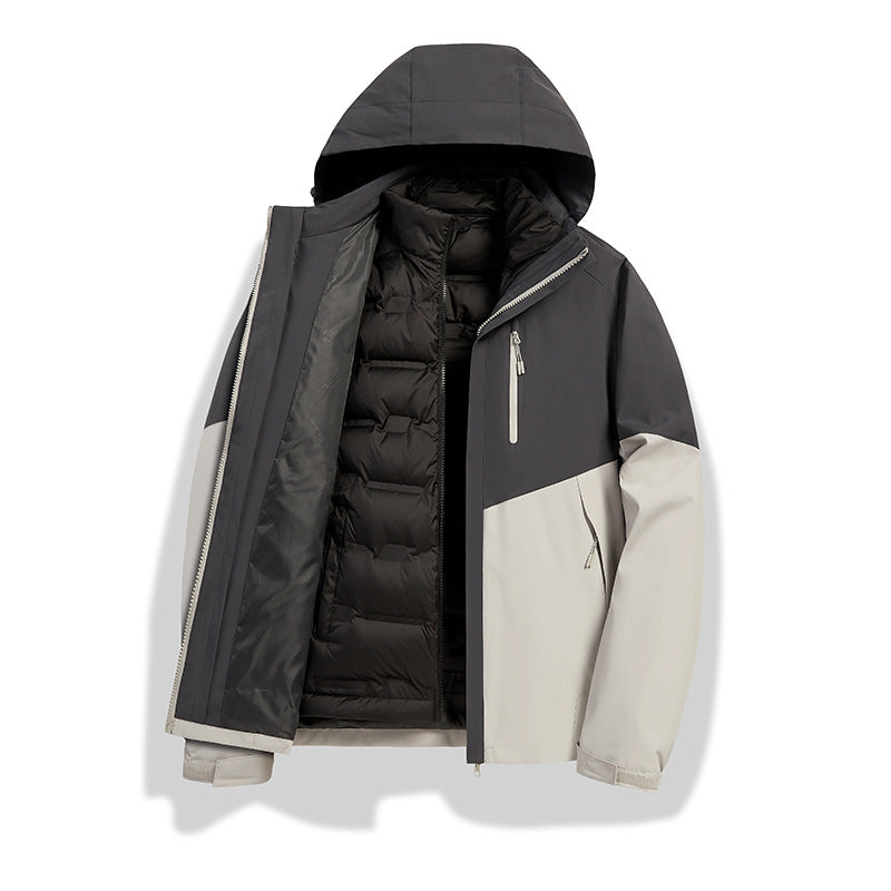 Men's Convertible Winter Jacket with Removable Quilted Lining Fashion Glam