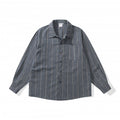 Unisex Oversized Shirt Jacket with Pinstripes, Chest Pocket and Boxy Cut Fashion Glam