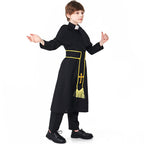 Men's Priest Costume with Cape and Golden Accessories Fashion Glam
