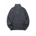 Unisex Thick Knitted Halfzip Sweater with Stand-Up Collar and Distinctive Ribbed Structure Fashion Glam
