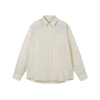 Unisex Light Oversized Shirt made of textured cotton-linen blend with chest pocket and rounded hem Fashion Glam