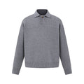 Men's Boxy Knit Sweater with Polo Collar and Half Button Placket Fashion Glam