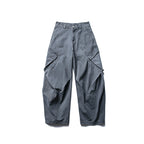 Men's wide cargo pants with asymmetrical flap pockets and cropped leg Fashion Glam
