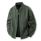 Men's Lightweight Casual Bomber Jacket in Clean Look with Stand Collar and Ribbed Cuffs Fashion Glam