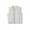 Unisex Quilted lightweight quilted vest with round neckline and two-way zipper Fashion Glam