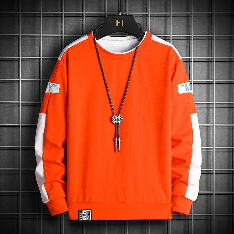 Men's Loose Sweatshirt in Urban Layer Look with Shoulder Panels and Ribbed Hem Fashion Glam