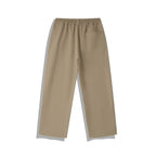 Unisex Wide Relaxed Pants with Elastic Waistband, Drawstring and Decorative Stitching Fashion Glam
