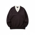 Men's V-neck sweater with integrated Henley collar Fashion Glam