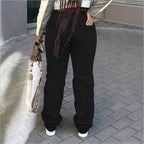 Women's high-cut wide denim jeans with pronounced ripped details and a casual fit Fashion Glam