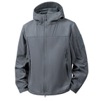 Men's wind and water-repellent softshell jacket with hood and tactical pockets Fashion Glam