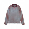 Men's long sleeve polo shirt with fine striped pattern and ribbed collar Fashion Glam