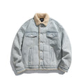 Unisex Oversize Denim Jacket with Teddy Lining and Sherpa Collar Fashion Glam