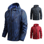 Men's breathable softshell hoodie with geometric allover print and athletic fit Fashion Glam