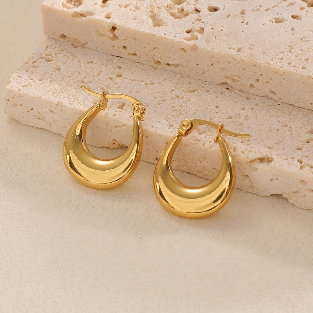 Women's Hanging Earrings with Integrated, Textured Design Fashion Glam