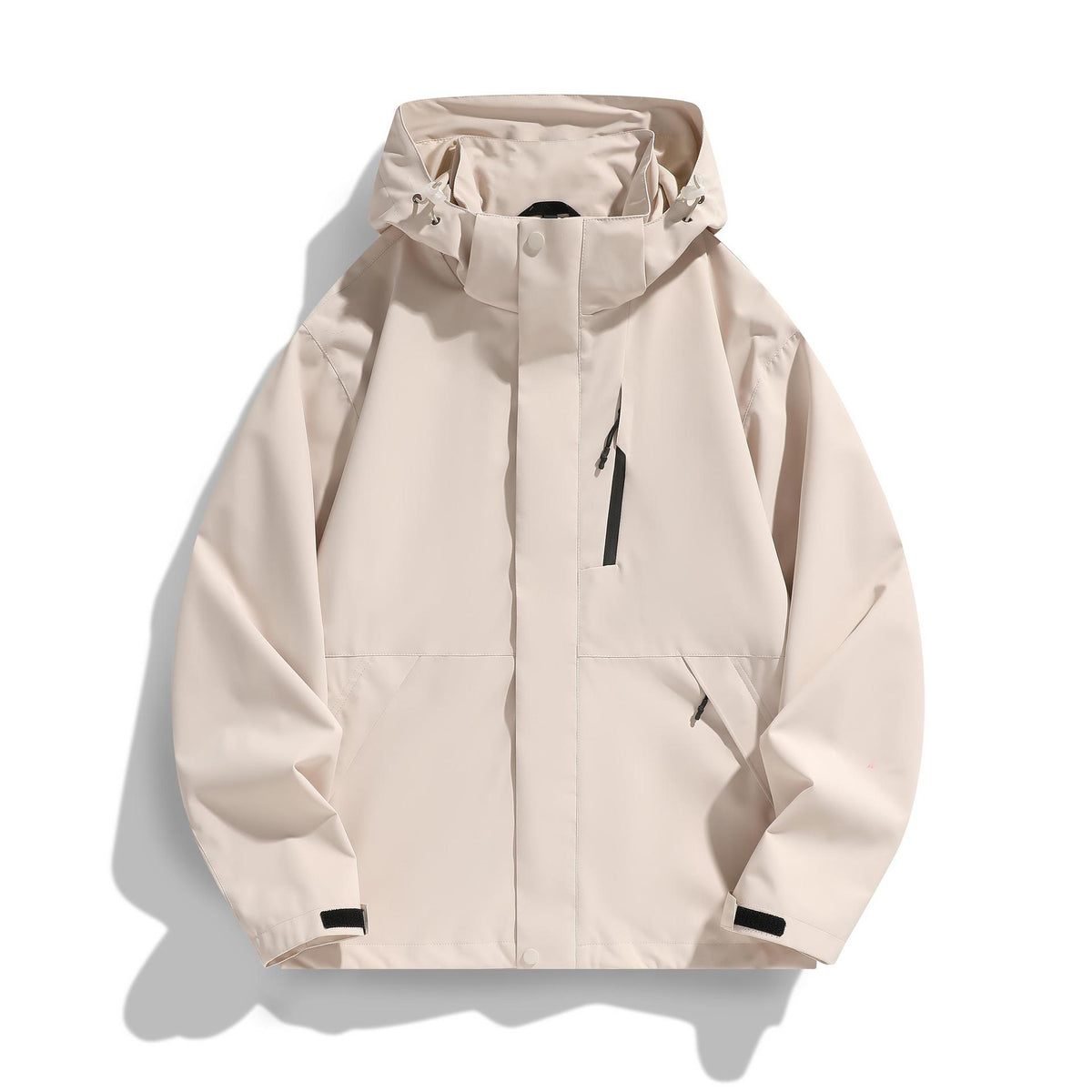 Women's Water-Repellent Hooded Transitional Jacket with Adjustable Hood, Concealed Front Placket and Multifunctional Pockets Fashion Glam