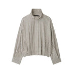 Women's short-cut checked bomber jacket with stand-up collar, elastic hem and concealed zipper Fashion Glam