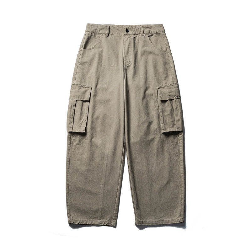 Men's Loose Cargo Pants made of Cotton Blend with Large Flap Pockets and Relaxed Fit Fashion Glam