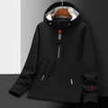 Men's Lightweight Utility Rain Jacket with Hood, Windproof Softshell and Reflective Inserts Fashion Glam