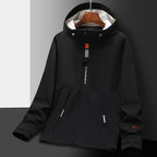 Men's Lightweight Utility Rain Jacket with Hood, Windproof Softshell and Reflective Inserts Fashion Glam
