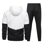 Men's Two-Piece Tracksuit Set with Hoodie and Elastic Jogging Pants Fashion Glam