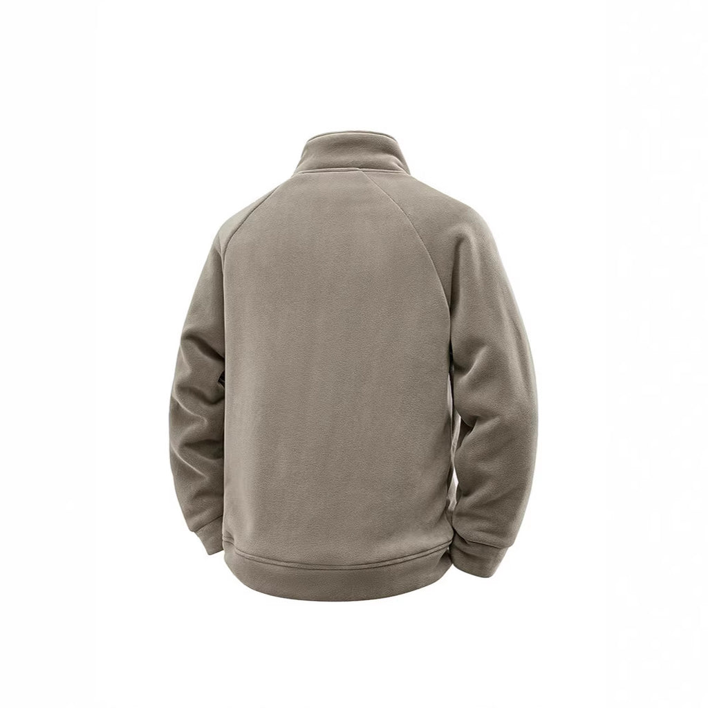 Men's fleece thermal jacket with double-layer teddy inner lining and high stand-up collar Fashion Glam