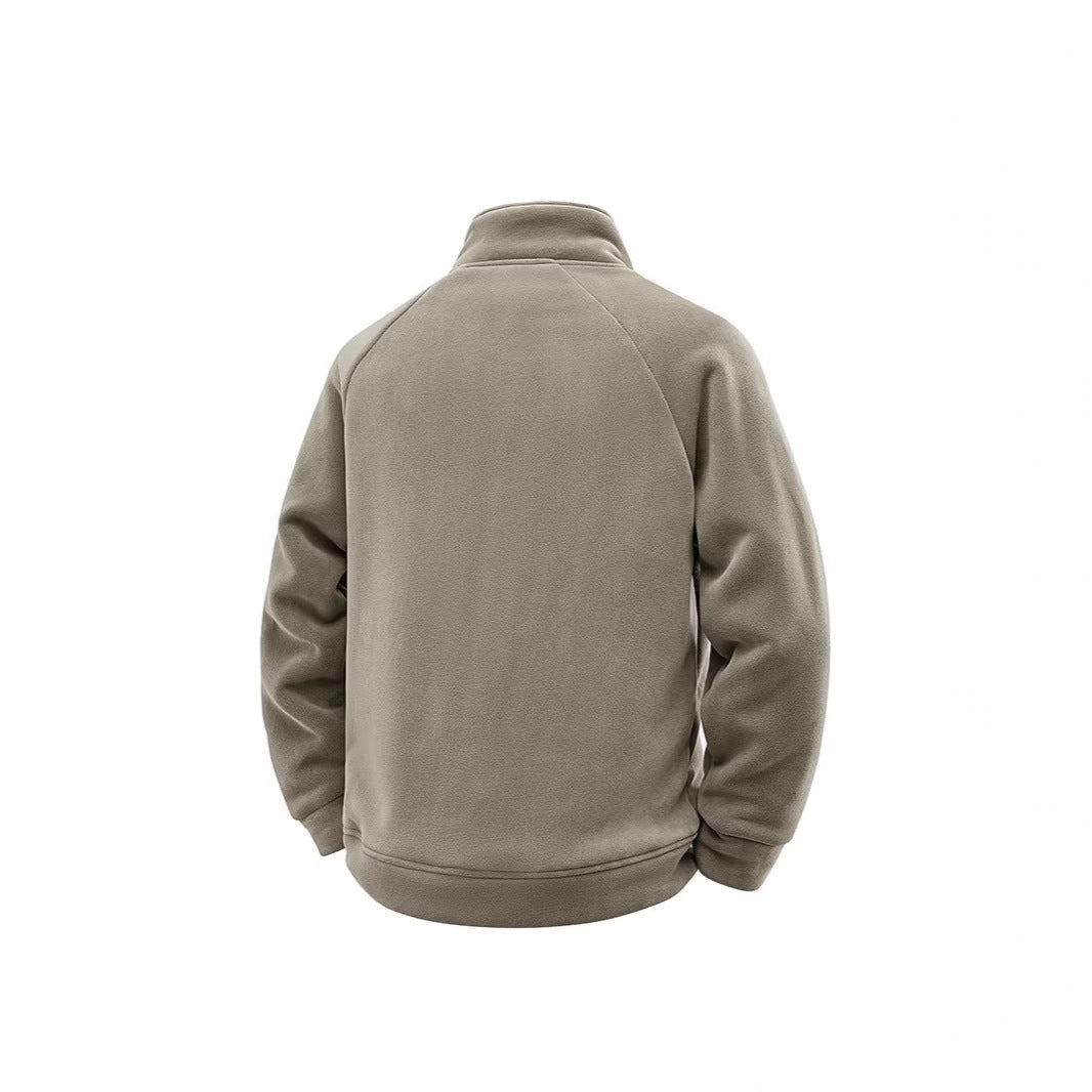 Men's fleece thermal jacket with double-layer teddy inner lining and high stand-up collar Fashion Glam