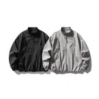 Unisex Oversize lightweight bomber jacket with stand-up collar, zipper, and elastic hem Fashion Glam