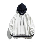 Unisex Oversize Hoodie with Contrast Hood, Button Placket and Kangaroo Pocket Fashion Glam