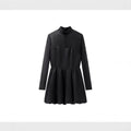 Women Short Mesh Sheath Dress with Stand Collar, Heart-Shaped Neckline and Fitted Flared Skirt Fashion Glam