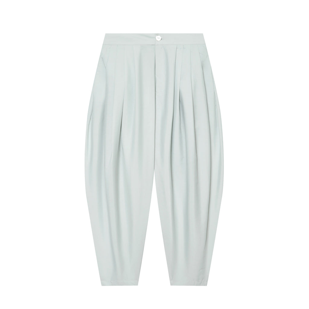 Women's High-Waisted Pleated Harem Pants with Tucks and Tapered Leg Fashion Glam