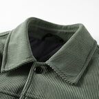 Men's textured corduroy overshirt with quilted lining and snap-button chest pockets Fashion Glam