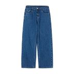 Women's Wide Denim Jeans with High Waist, Straight Leg and Five Pocket Design Fashion Glam