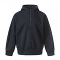Men's Boxy Hoodie with Half Zipper, Reinforced Placket and Clean Minimal Design Fashion Glam